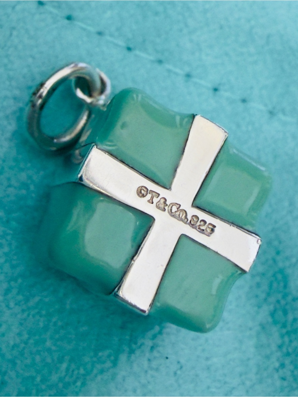 Tiffany & Co Silver Blue Enamel Gift Box Charm Bracelet or Pendant Present - Picture 3 of 6